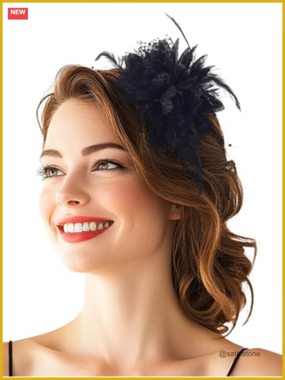 Flower Feather Fascinator Headband Vintage Tea Party Church Hair Accessory